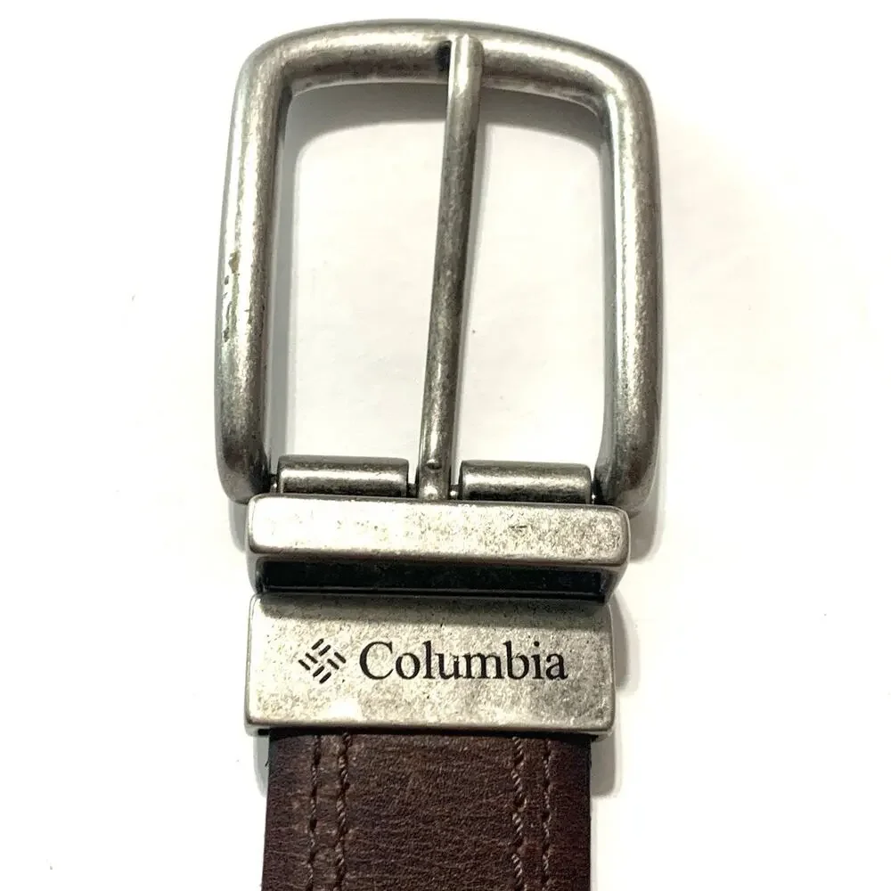 Thrashed Columbia Belt Mens Sz 40 Casual Comfort Work Belt Brown Leather Worn